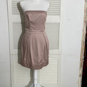 French connection mini dress dusty pink strapless